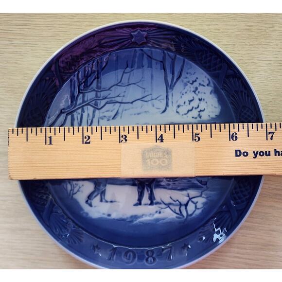 PLATE-ROYAL COPENHAGEN-BLUE CHRISTMAS COLLECTION-WINTERBIRDS-1987 - Picture 7 of 7